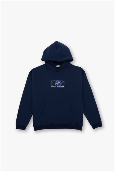 Be Good To Yourself Oversize Sweatshirt Erkek İndigo