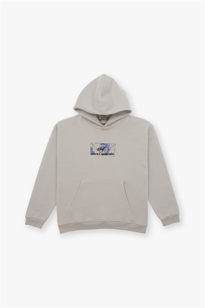 Be Good To Yourself Oversize Sweatshirt Erkek Stone