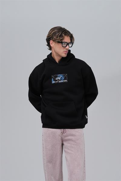 Be Good To Yourself Oversize Sweatshirt Erkek Siyah