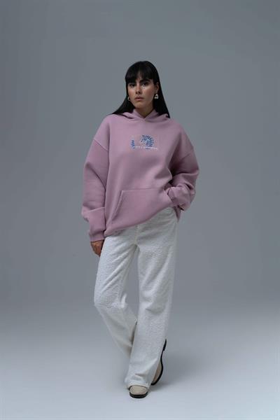 Be Good To Yourself Oversize Sweatshirt Kadın Pembe