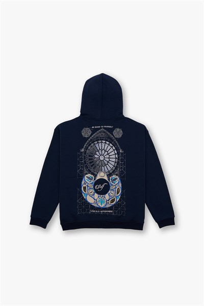 Be Good To Yourself Oversize Sweatshirt Kadın İndigo