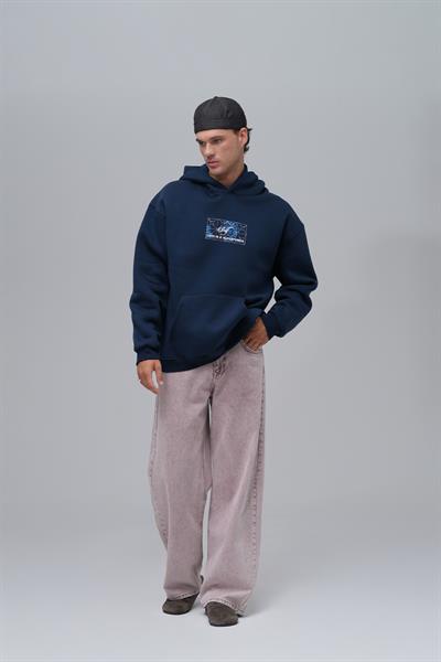 Be Good To Yourself Oversize Sweatshirt Erkek İndigo