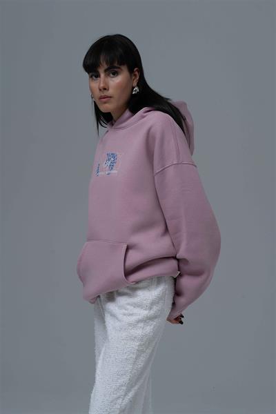 Be Good To Yourself Oversize Sweatshirt Kadın Pembe