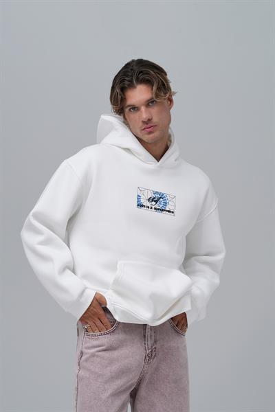 Be Good To Yourself Oversize Sweatshirt Erkek Ekru