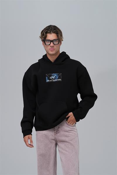 Be Good To Yourself Oversize Sweatshirt Erkek Siyah