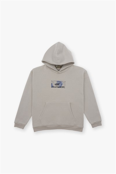 Be Good To Yourself Oversize Sweatshirt Kadın Stone