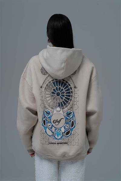 Be Good To Yourself Oversize Sweatshirt Kadın Stone