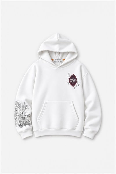 Beneath the Crescent Oversize Erkek Sweatshirt Ekru