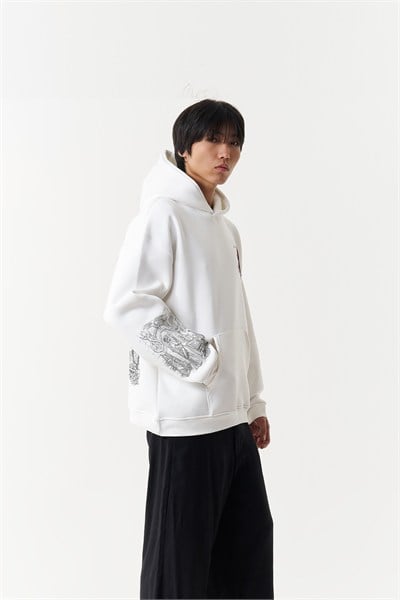 Beneath the Crescent Oversize Erkek Sweatshirt Ekru