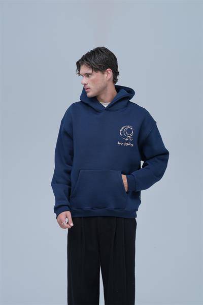 Beyond the Frame Oversize Sweatshirt Erkek İndigo