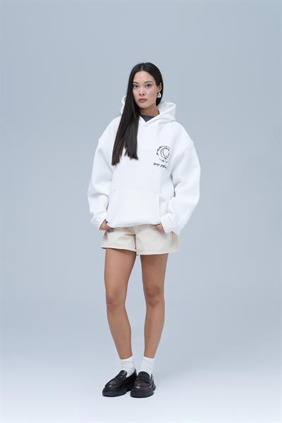 Beyond the Frame Oversize Sweatshirt Kadın Ekru