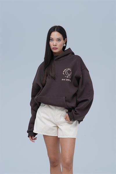 Beyond the Frame Oversize Sweatshirt Kadın Kahverengi