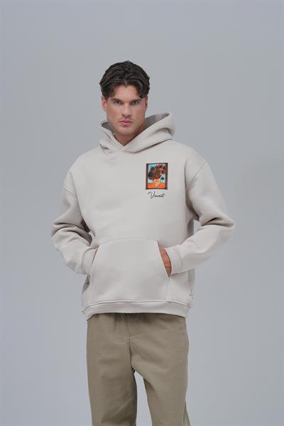 Beyond the Frames Oversize Sweatshirt Erkek Stone