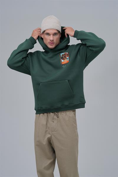 Beyond the Frames Oversize Sweatshirt Erkek Yeşil
