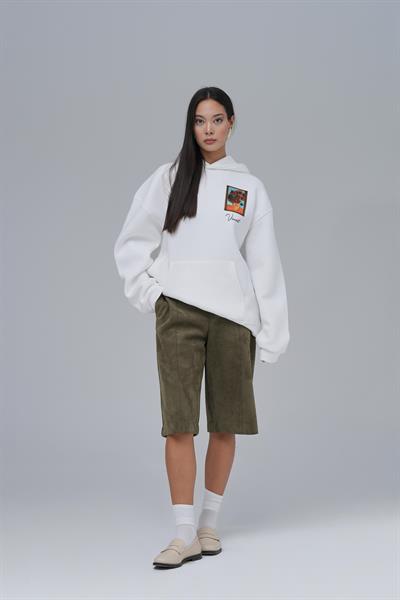 Beyond the Frames Oversize Sweatshirt Kadın Ekru