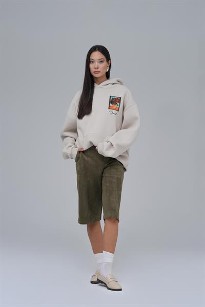Beyond the Frames Oversize Sweatshirt Kadın Stone