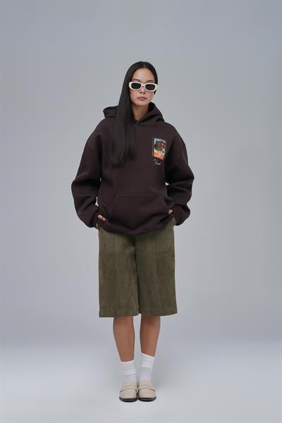 Beyond the Frames Oversize Sweatshirt Kadın Kahverengi
