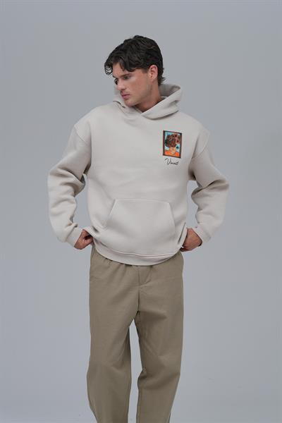 Beyond the Frames Oversize Sweatshirt Erkek Stone