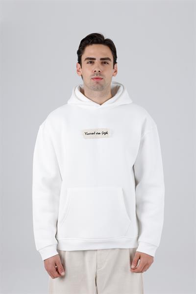 Blooming Canvas Oversize Sweatshirt Erkek Ekru