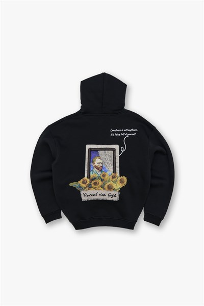 Blooming Canvas Oversize Sweatshirt Erkek Siyah