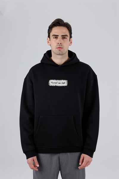 Blooming Canvas Oversize Sweatshirt Erkek Siyah