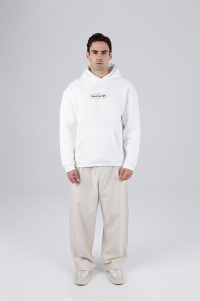 Blooming Canvas Oversize Sweatshirt Erkek Ekru