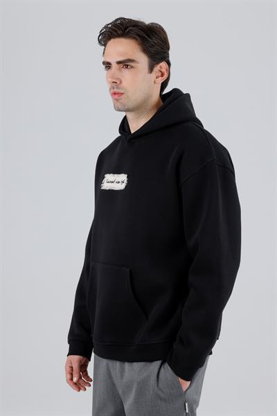 Blooming Canvas Oversize Sweatshirt Erkek Siyah
