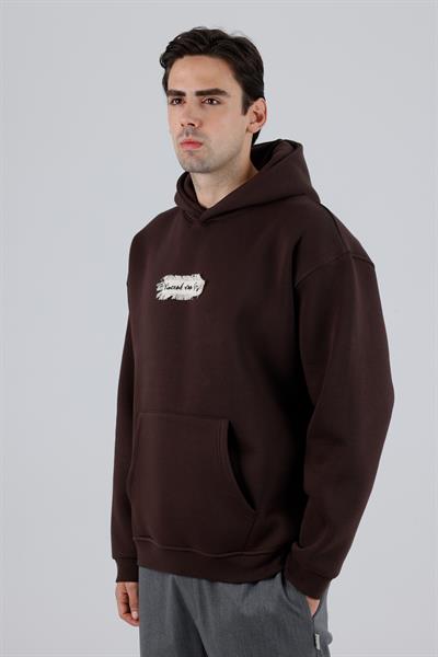 Blooming Canvas Oversize Sweatshirt Erkek Kahverengi