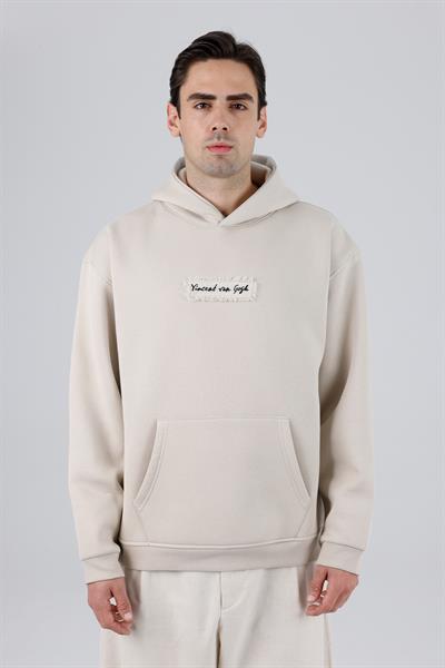Blooming Canvas Oversize Sweatshirt Erkek Stone