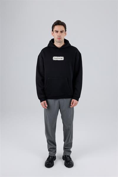 Blooming Canvas Oversize Sweatshirt Erkek Siyah