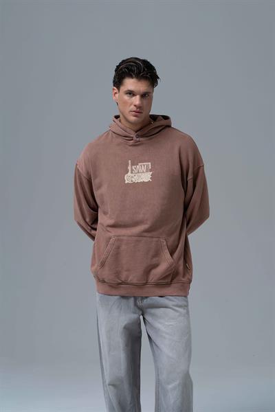 Breathe & Live Oversize Sweatshirt Erkek Kahverengi