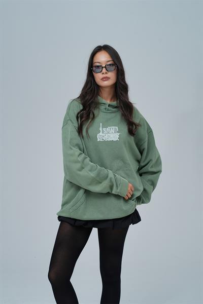 Breathe & Live Oversize Sweatshirt Kadın Yeşil