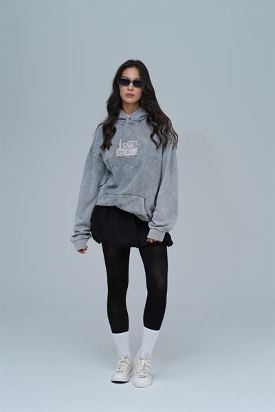 Breathe & Live Oversize Sweatshirt Kadın Füme