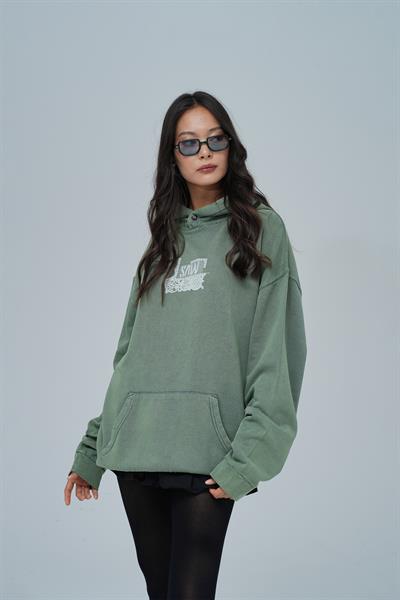 Breathe & Live Oversize Sweatshirt Kadın Yeşil