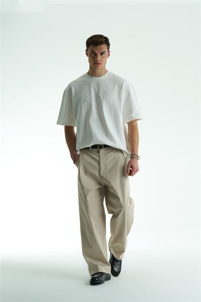 Caden Relaxed Fit Erkek Pantolon Bej