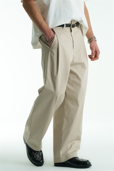 Caden Relaxed Fit Erkek Pantolon Bej