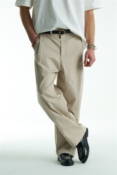 Caden Relaxed Fit Erkek Pantolon Bej