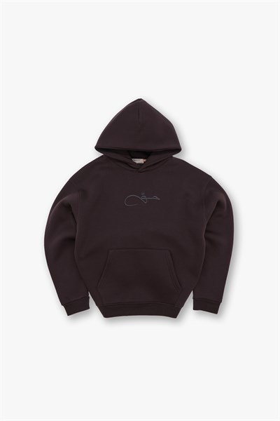 Calligraphy Carpet Oversize Sweatshirt Kadın Kahverengi