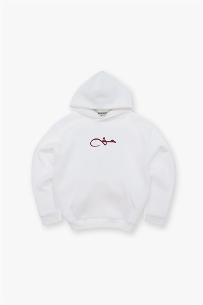 Calligraphy Carpet Oversize Sweatshirt Kadın Ekru