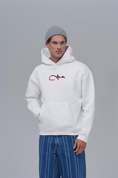 Calligraphy Carpet Oversize Sweatshirt Erkek Ekru