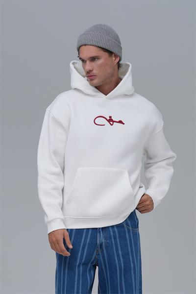 Calligraphy Carpet Oversize Sweatshirt Erkek Ekru