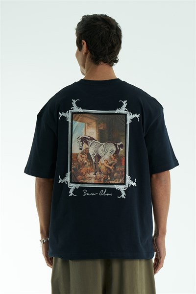 Canvas Relic Oversize Erkek Tişört Lacivert