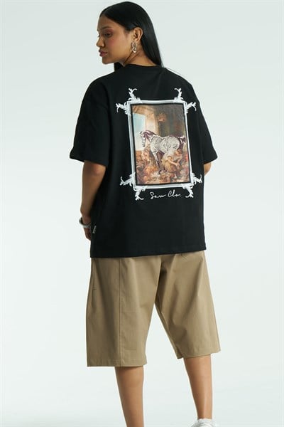 Canvas Relic Oversize Kadın Tişört Siyah