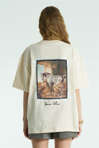 Canvas Relic Oversize Kadın Tişört Stone