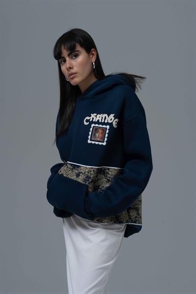 Change Oversize Sweatshirt Kadın İndigo