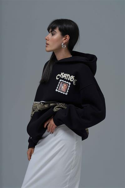 Change Oversize Sweatshirt Kadın Siyah