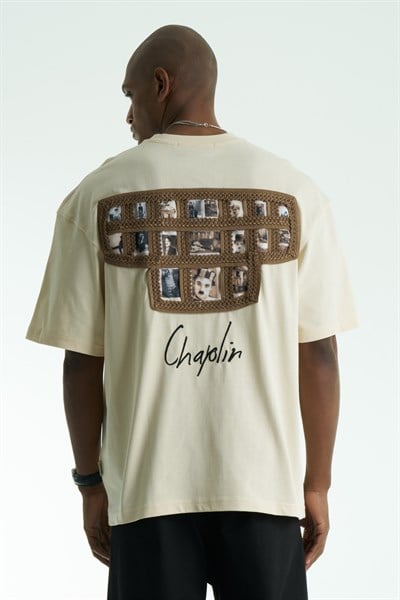 Chaplin Cinema Oversize Erkek Tişört Stone