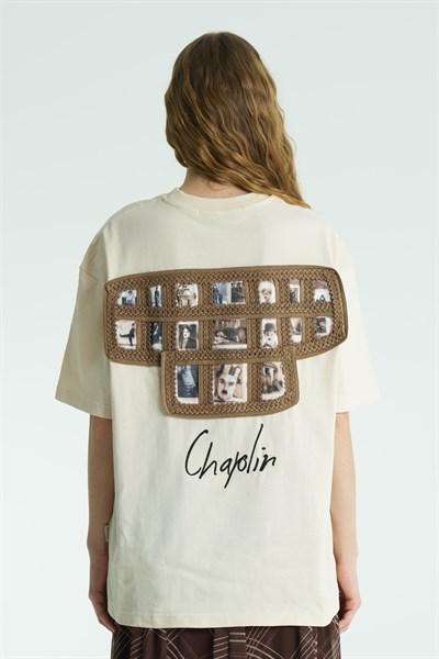 Chaplin Cinema Oversize Kadın Tişört Stone