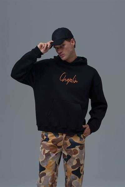 Chaplin Oversize Sweatshirt Erkek Siyah