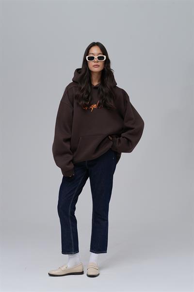 Chaplin Oversize Sweatshirt Kadın Kahverengi